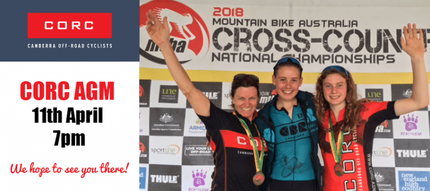 Please join CORC at our Annual General Meeting - CORC: Canberra Off-Road Cyclists agm web FINAL